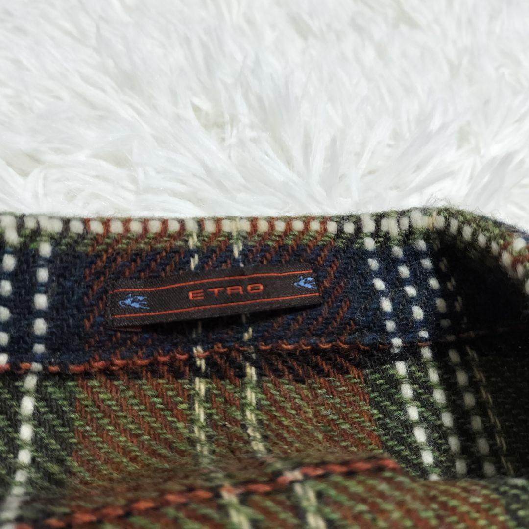 美品✨️ ETRO テーラードジャケット チェック柄 総柄 ウール 48