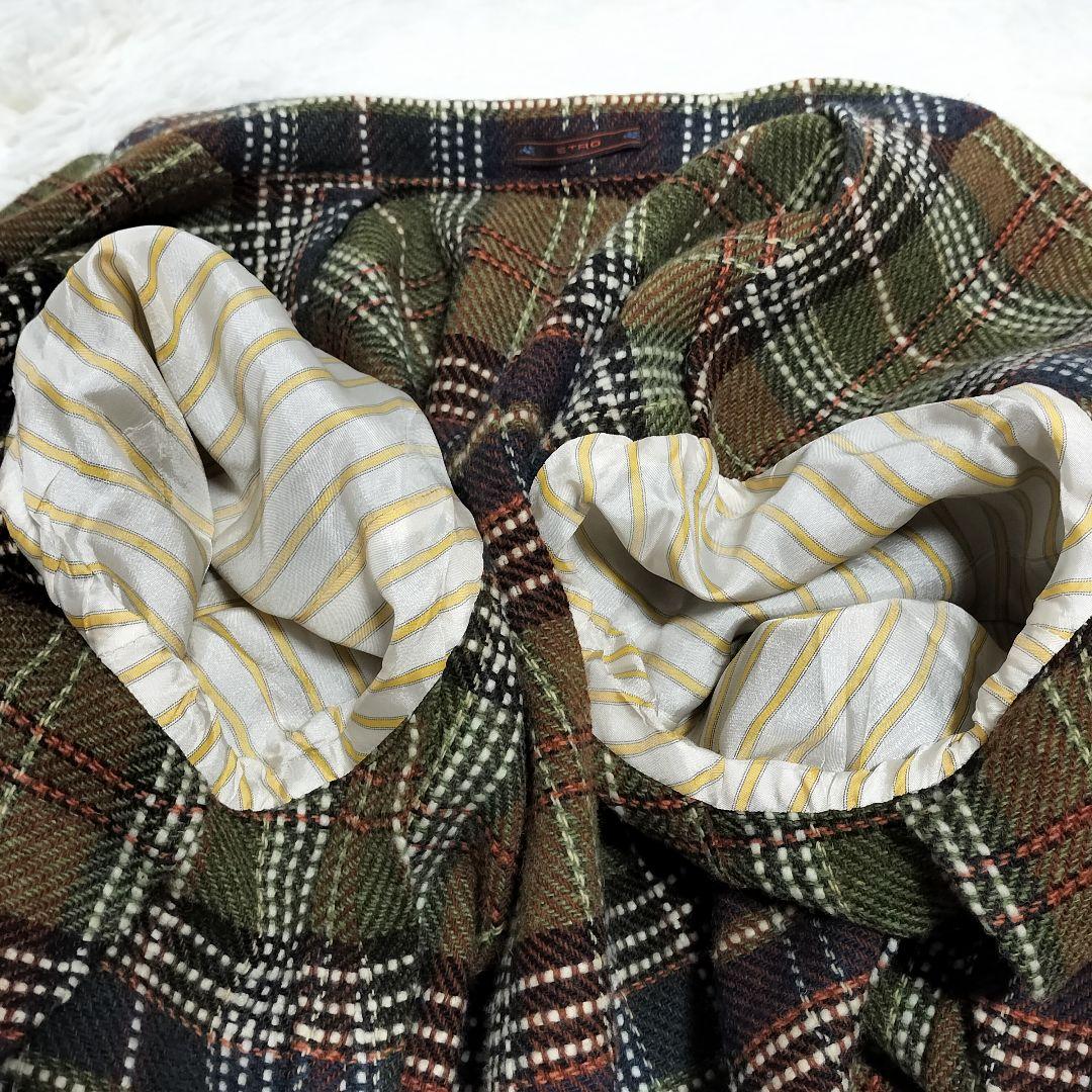 美品✨️ ETRO テーラードジャケット チェック柄 総柄 ウール 48
