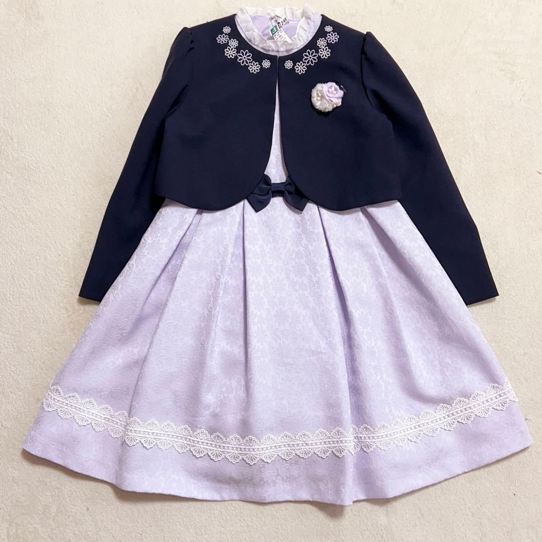 美品　ワルツバイビームス　アンサンブル　女の子　130cm パープル　紫　花柄