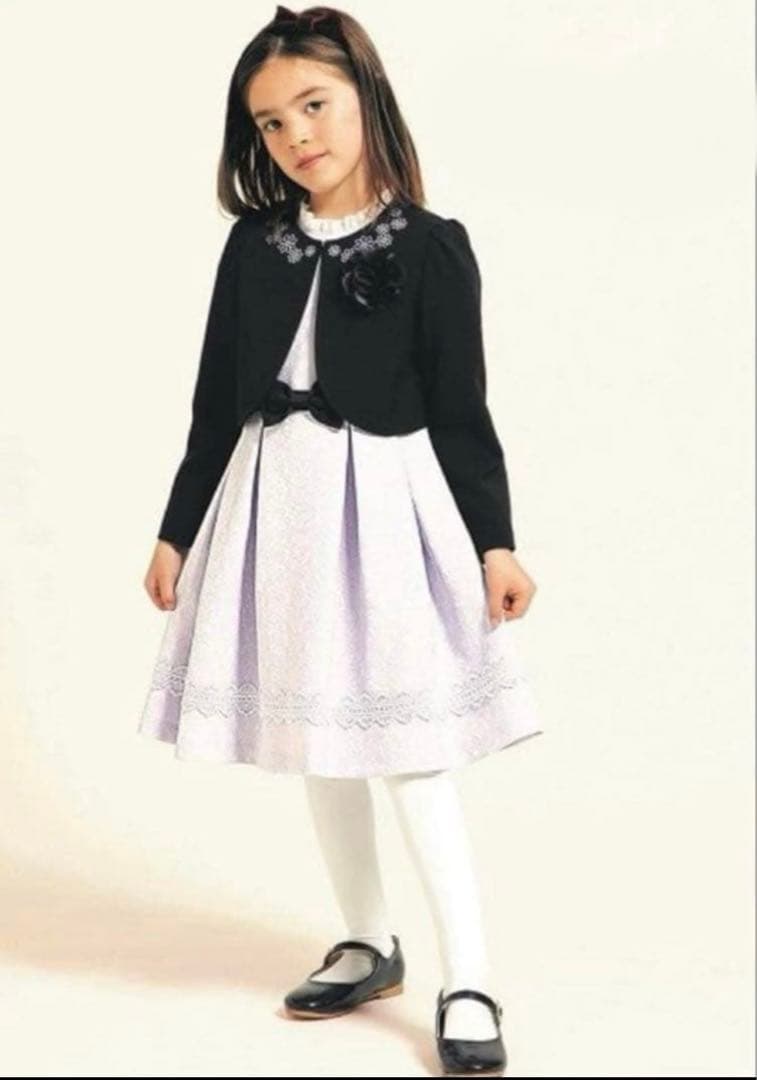 美品　ワルツバイビームス　アンサンブル　女の子　130cm パープル　紫　花柄