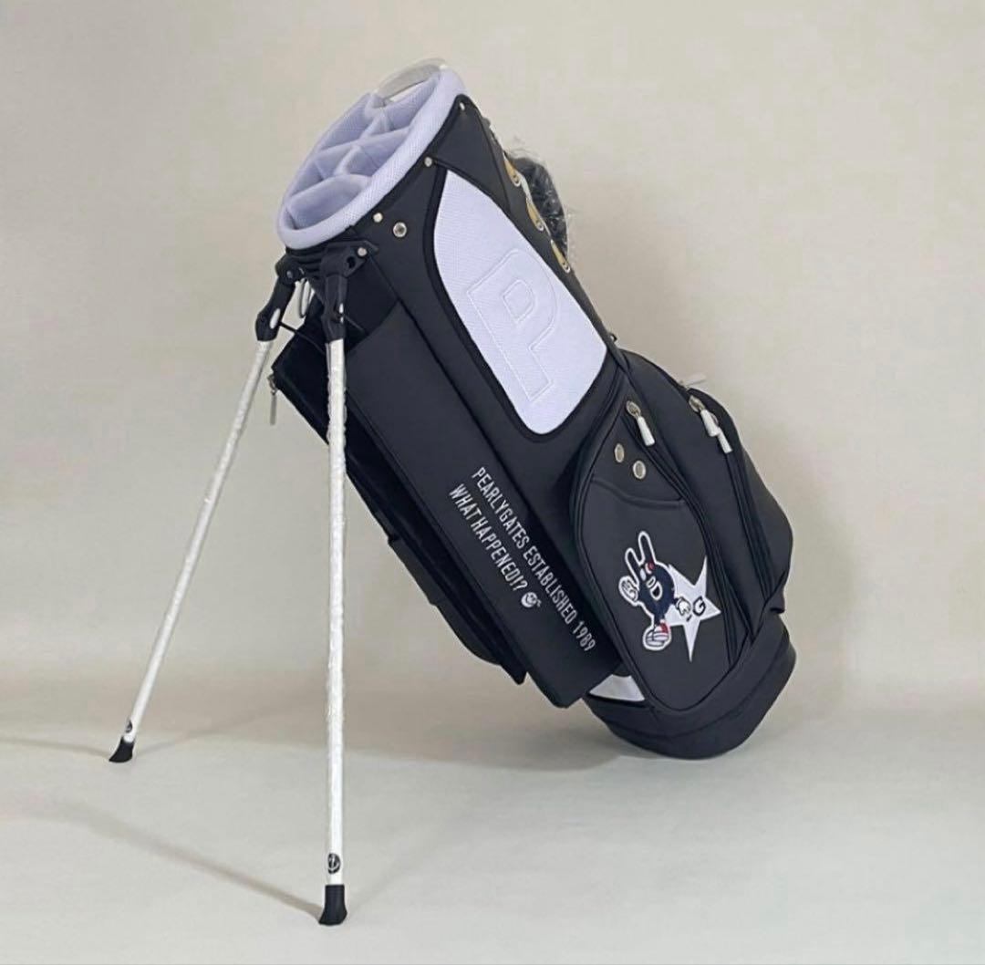 PEARLY GATES ブラックキャディバッグ　パーリーゲイツ　合成革