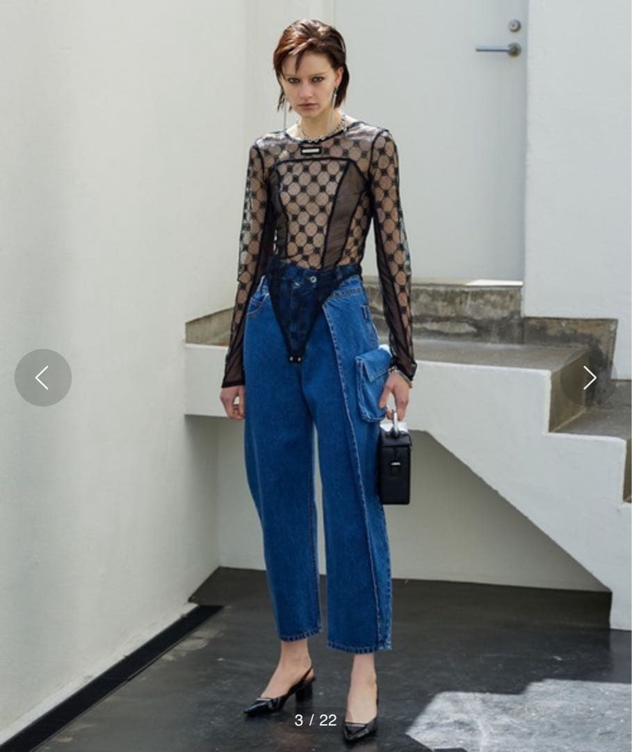 Prank Project モノグラムーレースボディスーツ