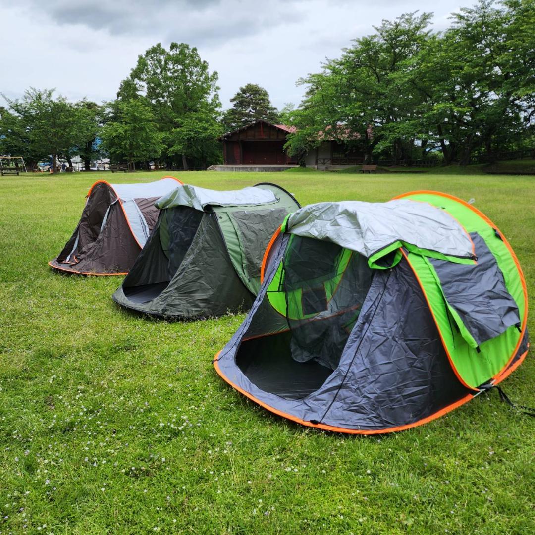 キャンプ用　テント　ポップアップテント　uv加工　BBQ　グリーン&グレー