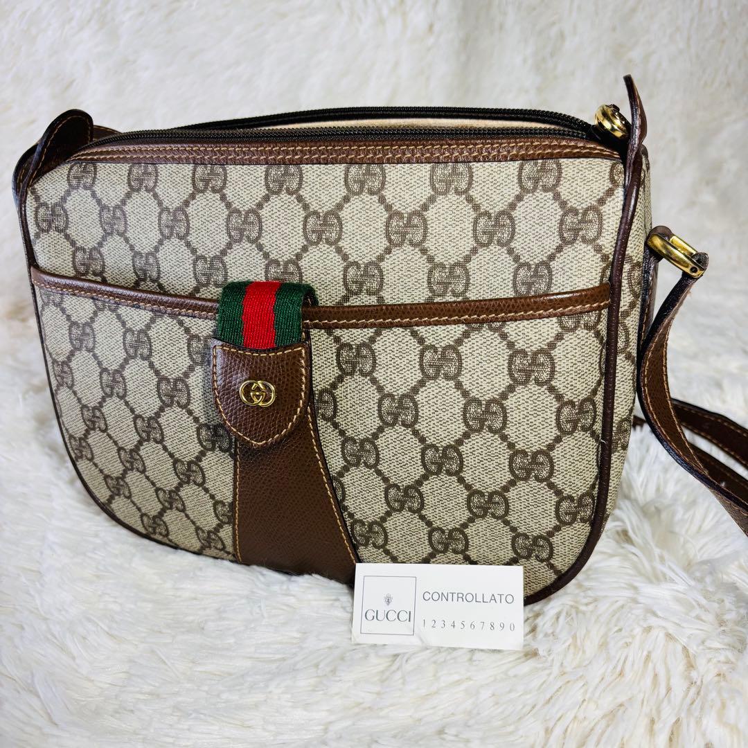 希少品 GUCCI ヴィンテージ シェリーライン ショルダーバッグ gg柄