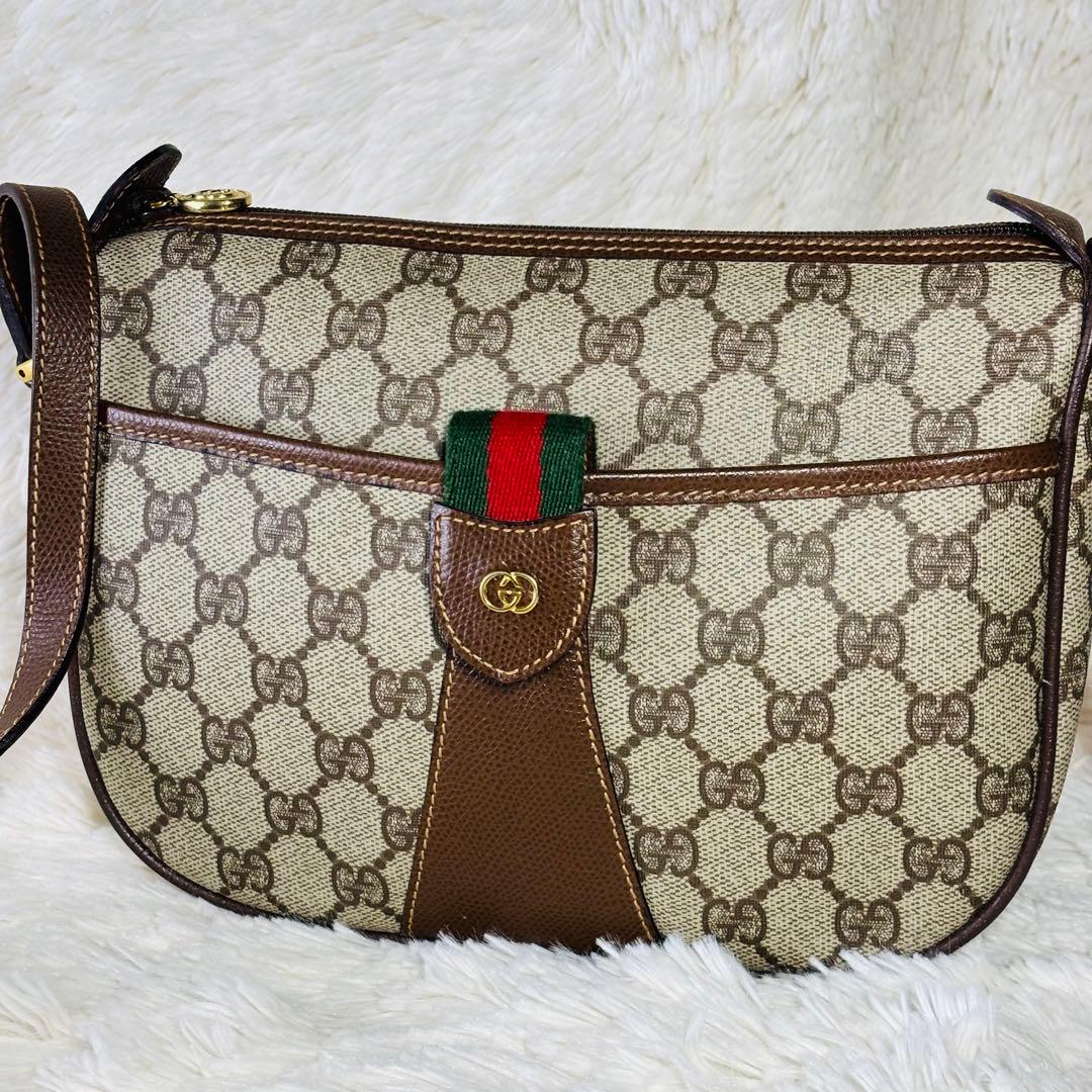 希少品 GUCCI ヴィンテージ シェリーライン ショルダーバッグ gg柄