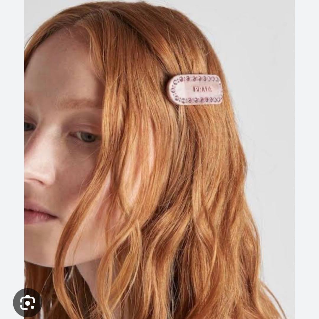 【正規品・美品】PRADA プレックス ヘアクリップ　クリスタル　アイボリー