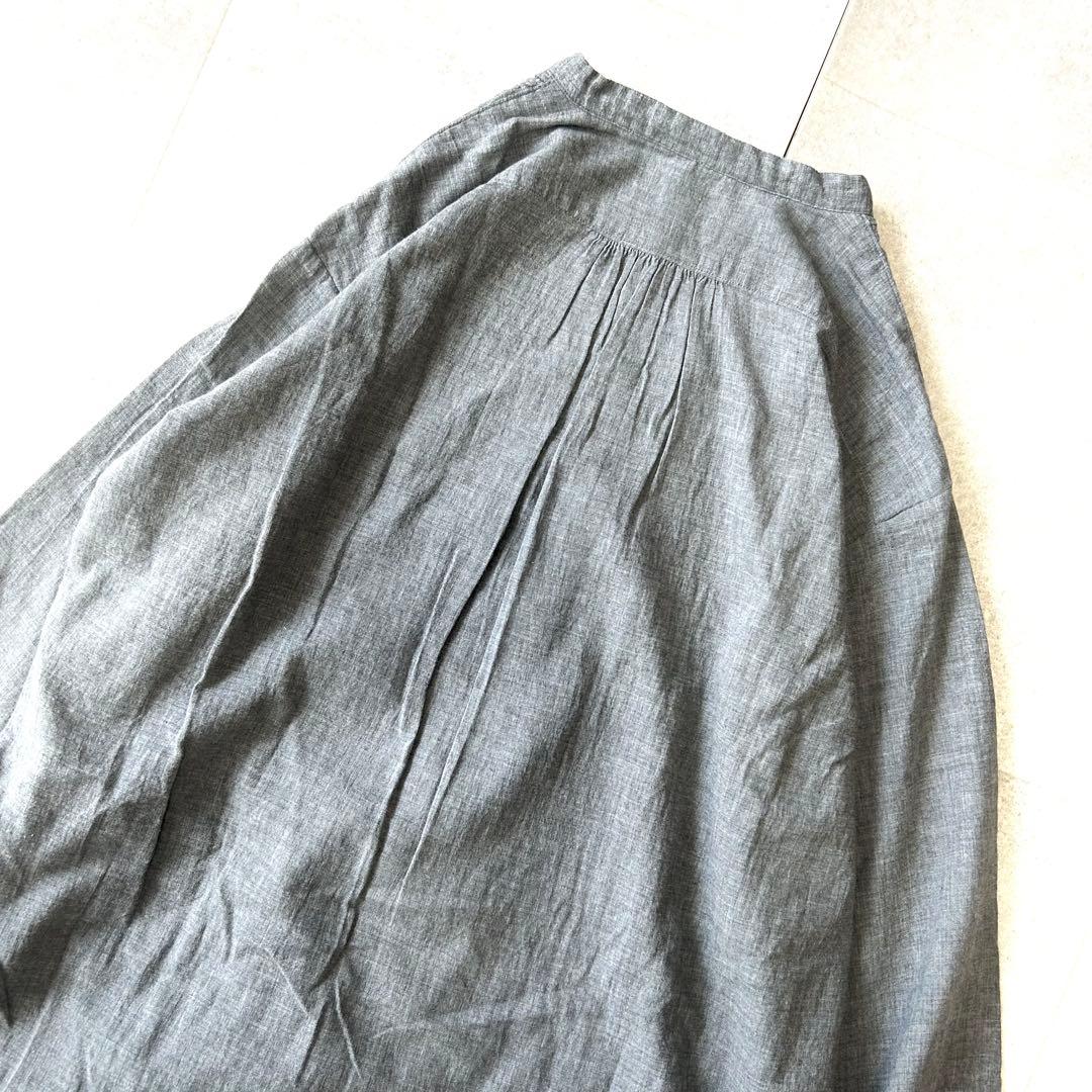 美品 45R フォーティファイブアール 杢コットンバンドカラー チュニック