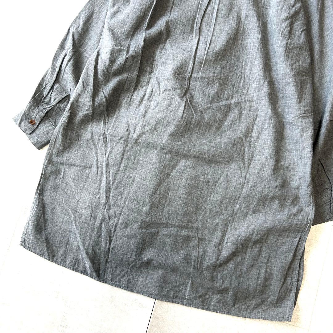 美品 45R フォーティファイブアール 杢コットンバンドカラー チュニック