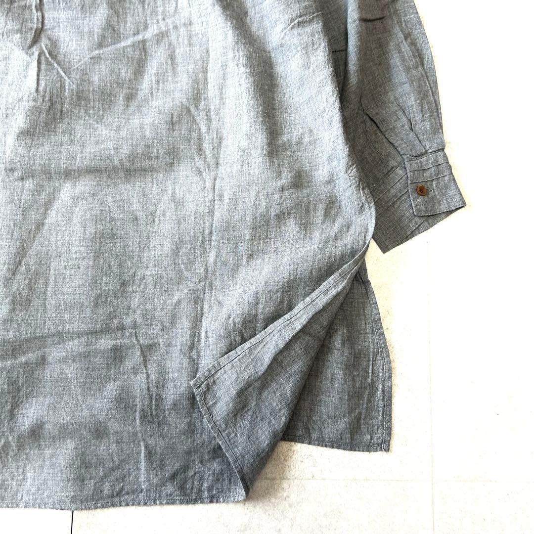 美品 45R フォーティファイブアール 杢コットンバンドカラー チュニック