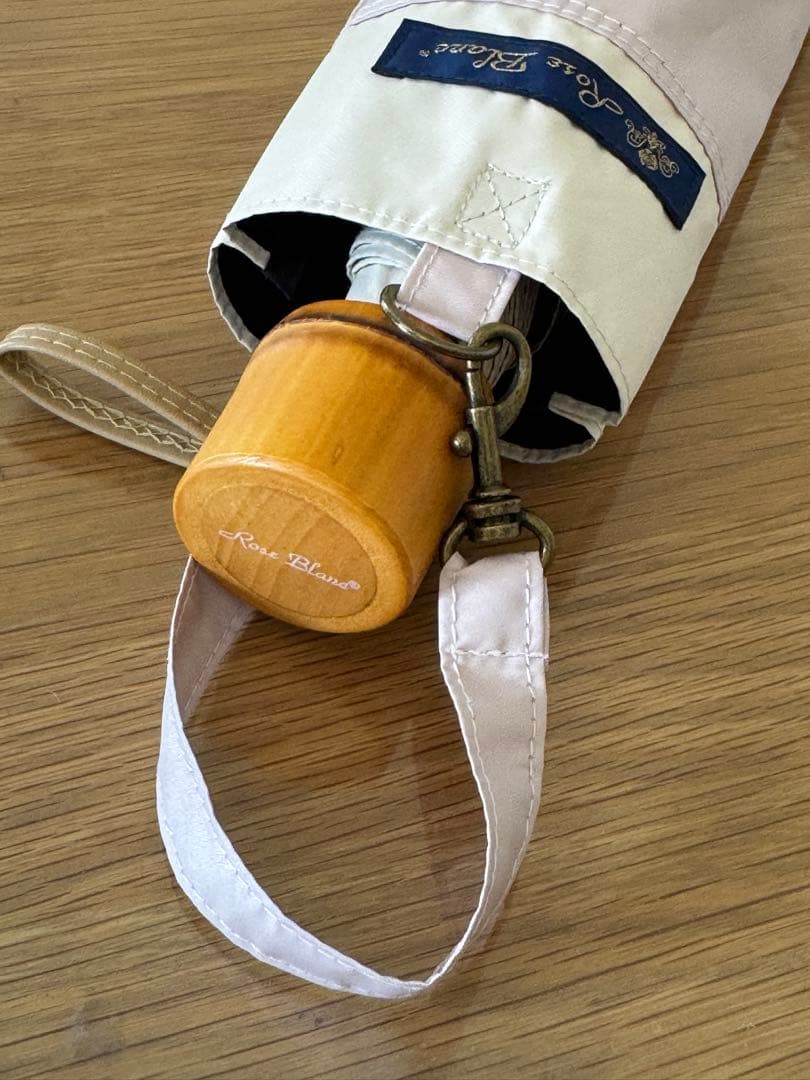 Rose Blanc 折りたたみ傘 雨晴兼用 ピンク×ベージュ