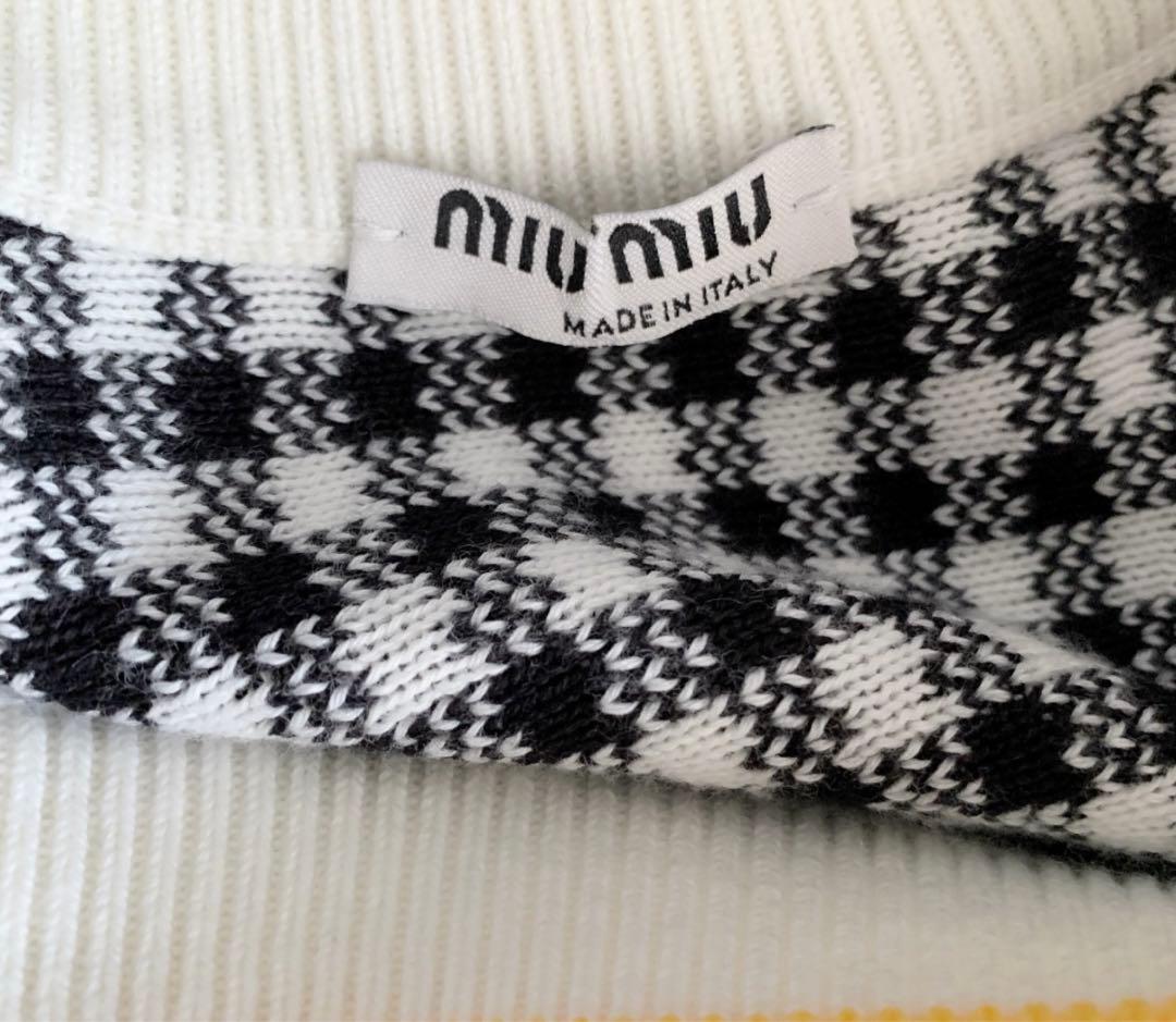 miu miu ミュウミュウ チェック柄 ニット フレア スカート 40
