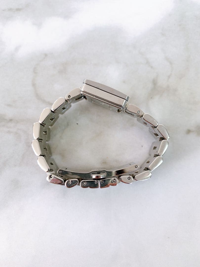 。【不動】GUCCI 腕時計 3600L Gロゴベゼル ピンク文字盤 シルバー