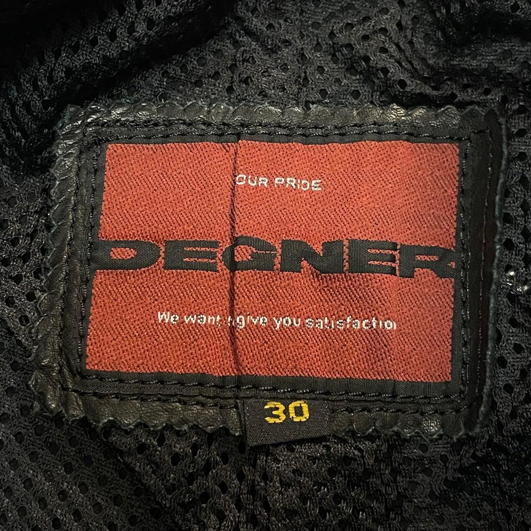 比較的美品 Degner バイカー 肉厚 カウレザー パンツ メッシュ裏地 黒