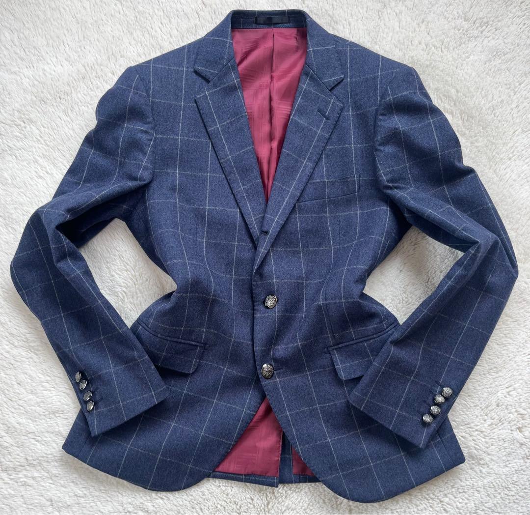 【希少】FINTES オーダースーツ　セットアップ　スリーピース　ネイビー