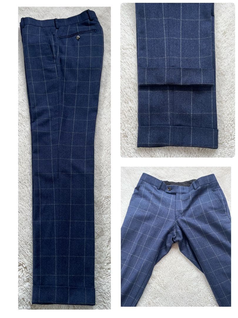 【希少】FINTES オーダースーツ　セットアップ　スリーピース　ネイビー