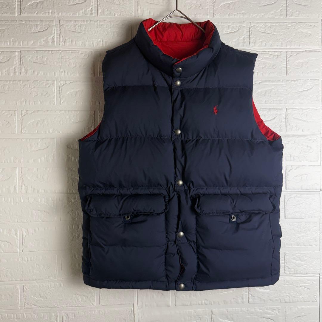 【リバーシブル】 美品 POLO RALPH LAUREN ダウンベスト 肉厚