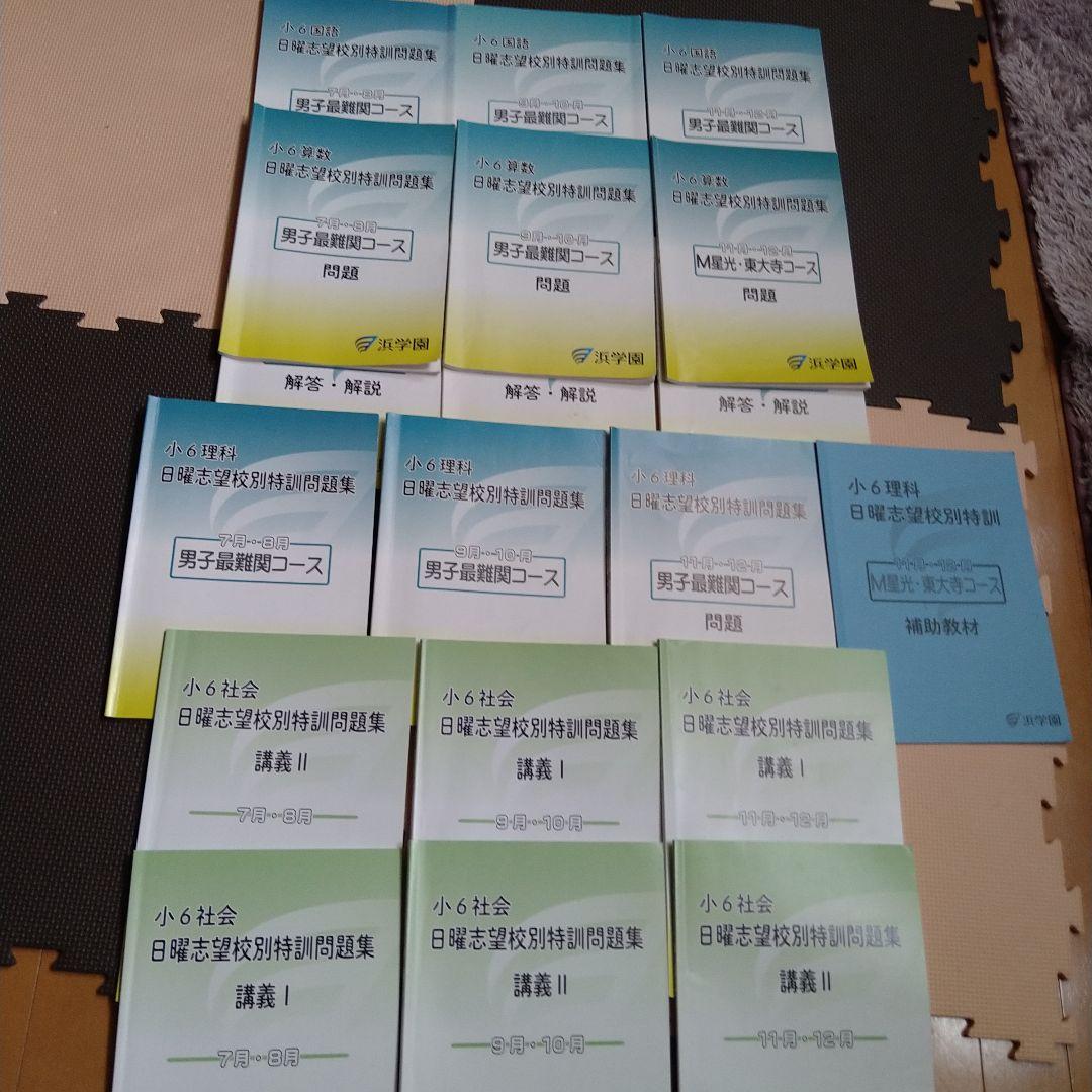 浜学園小6日曜志望校別特訓　男子最難関コーステキスト　4科