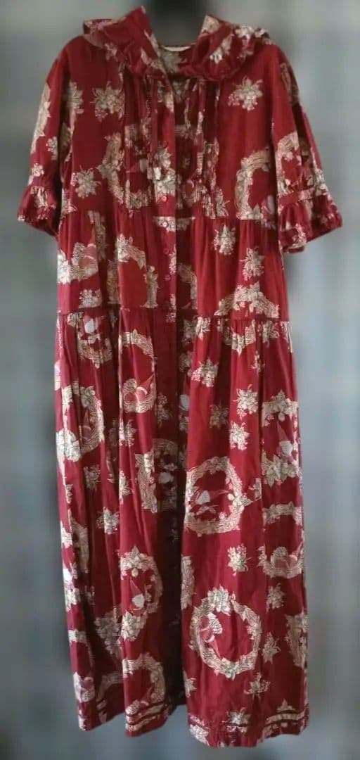 ピンクハウス♡希少な小人柄♡花柄フリル付き羽織りロングワンピース