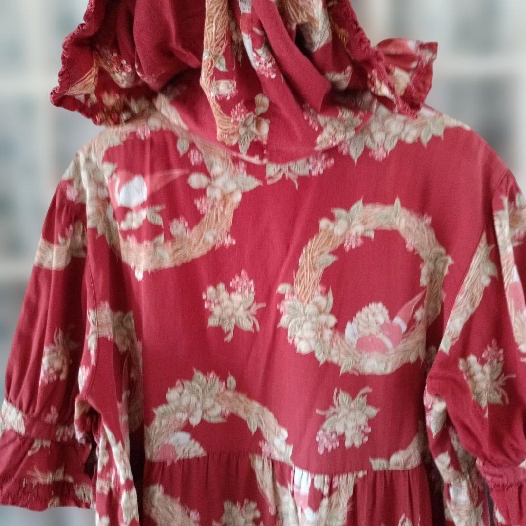 ピンクハウス♡希少な小人柄♡花柄フリル付き羽織りロングワンピース