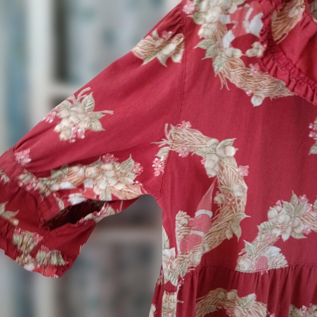 ピンクハウス♡希少な小人柄♡花柄フリル付き羽織りロングワンピース