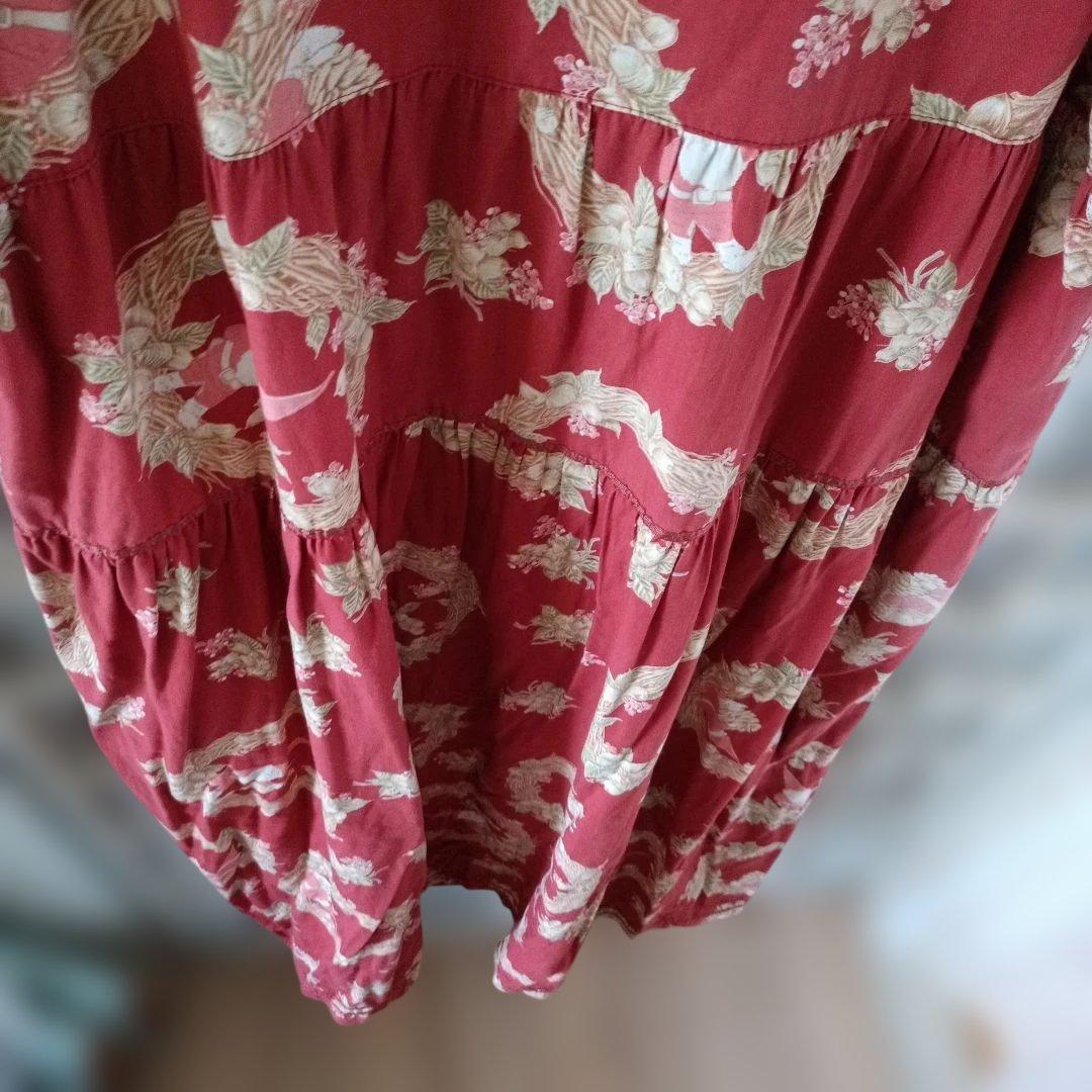 ピンクハウス♡希少な小人柄♡花柄フリル付き羽織りロングワンピース