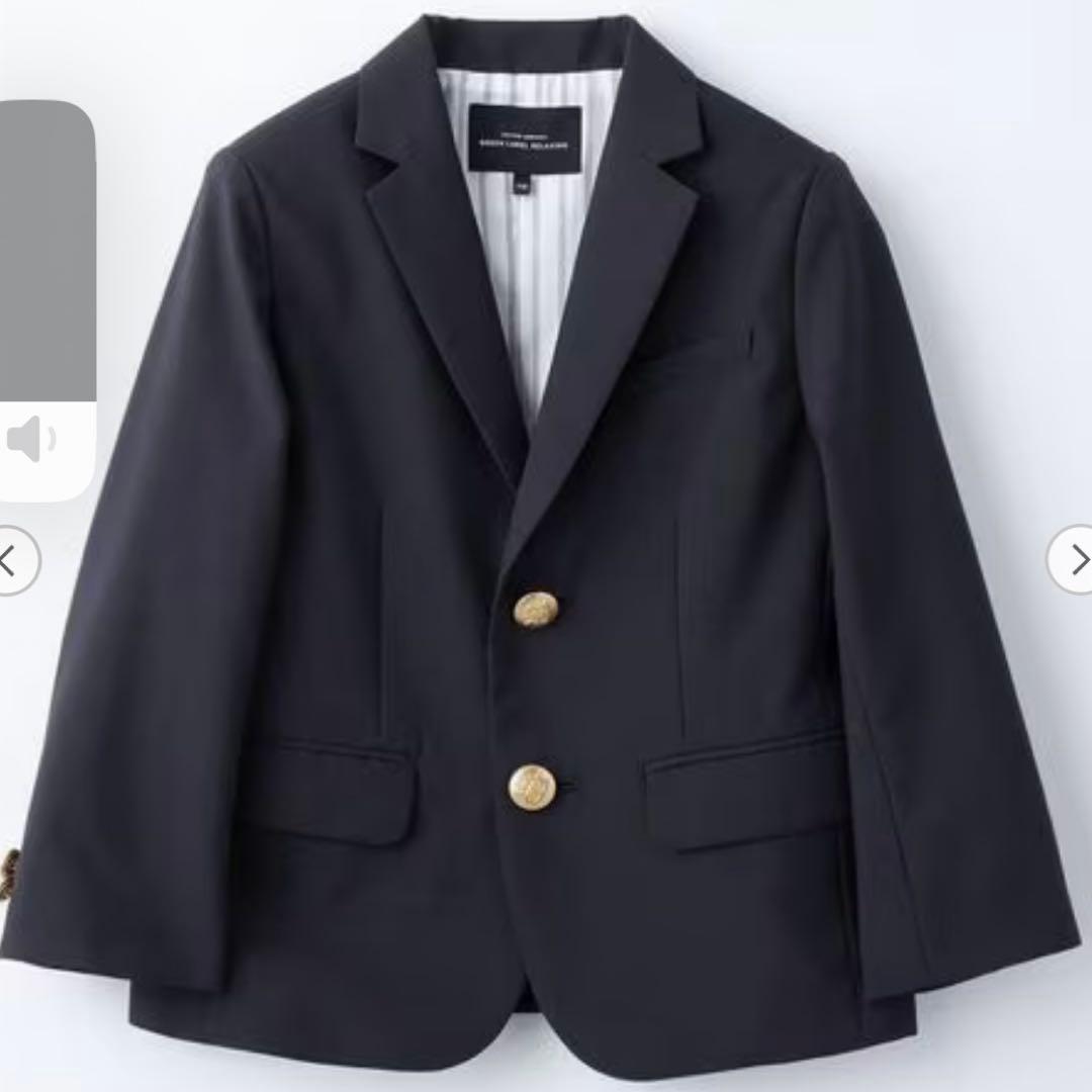 【135cm】 キッズ　ネイビースーツ　上下セット　（130cm白シャツ付）