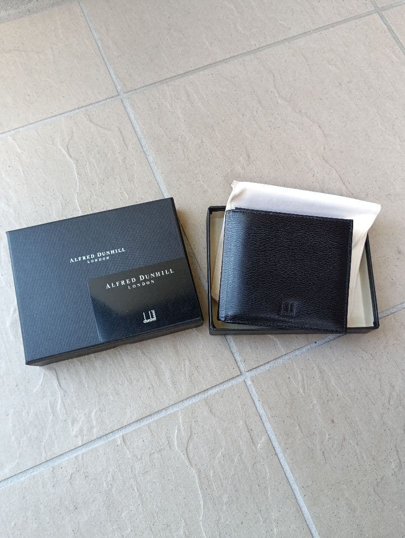ダンヒル　 DUNHILL 二つ折り財布 ブラック