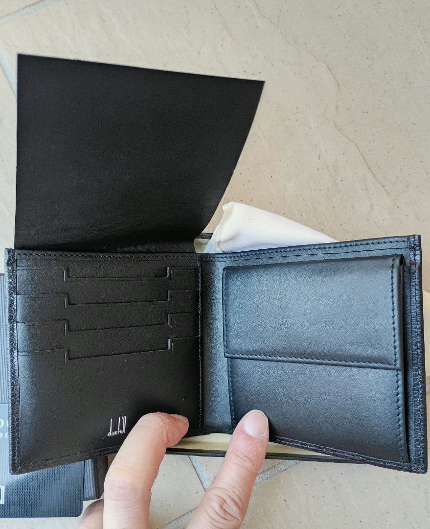 ダンヒル　 DUNHILL 二つ折り財布 ブラック