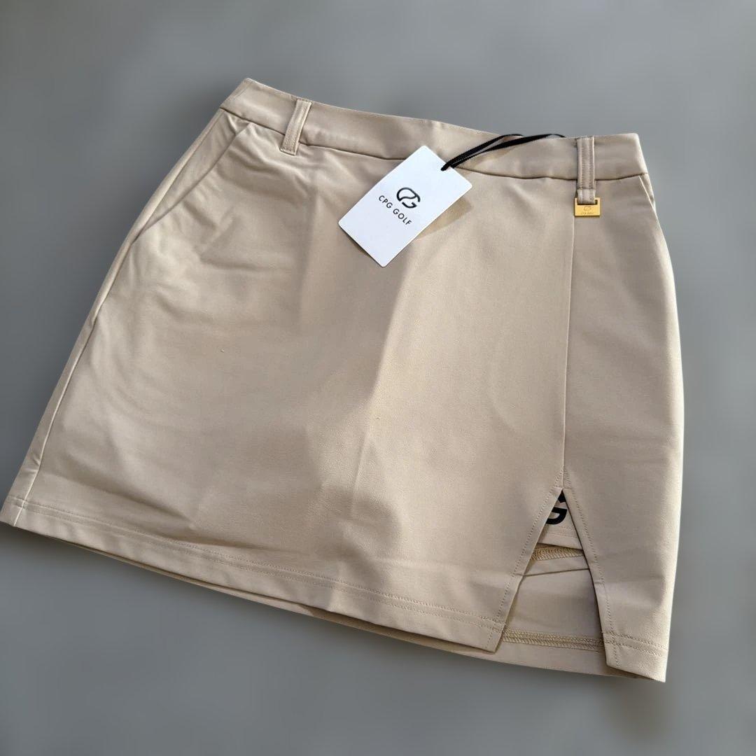 【新品タグ付】 CPG♪ベージュ スカートサイドスリット インナーパンツ一体型