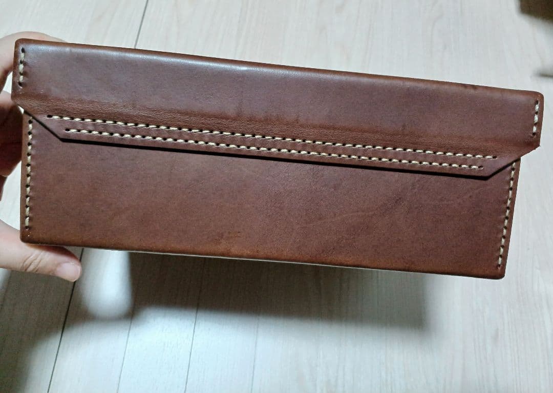 マスミ鞄嚢　豆アタッシュケース　ヌメ革　チョコ