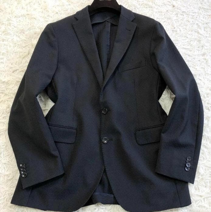 定価10万 逸品！タリアトーレ アンコン テーラードジャケット 織柄 ネイビー