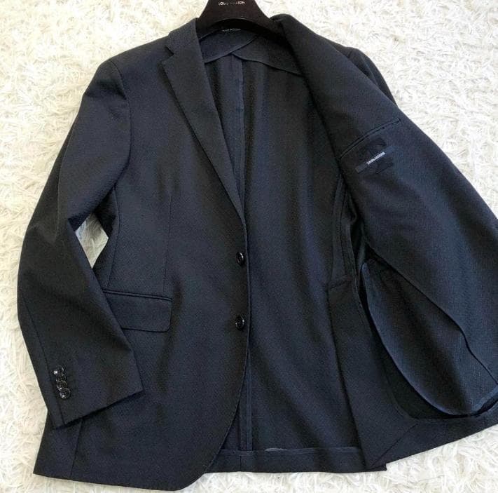 定価10万 逸品！タリアトーレ アンコン テーラードジャケット 織柄 ネイビー