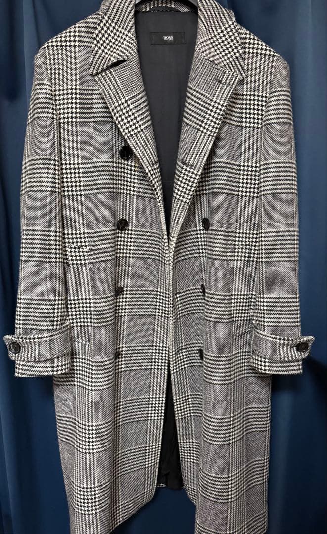 大谷翔平着用 HUGO BOSS チェック柄ダッフルコート