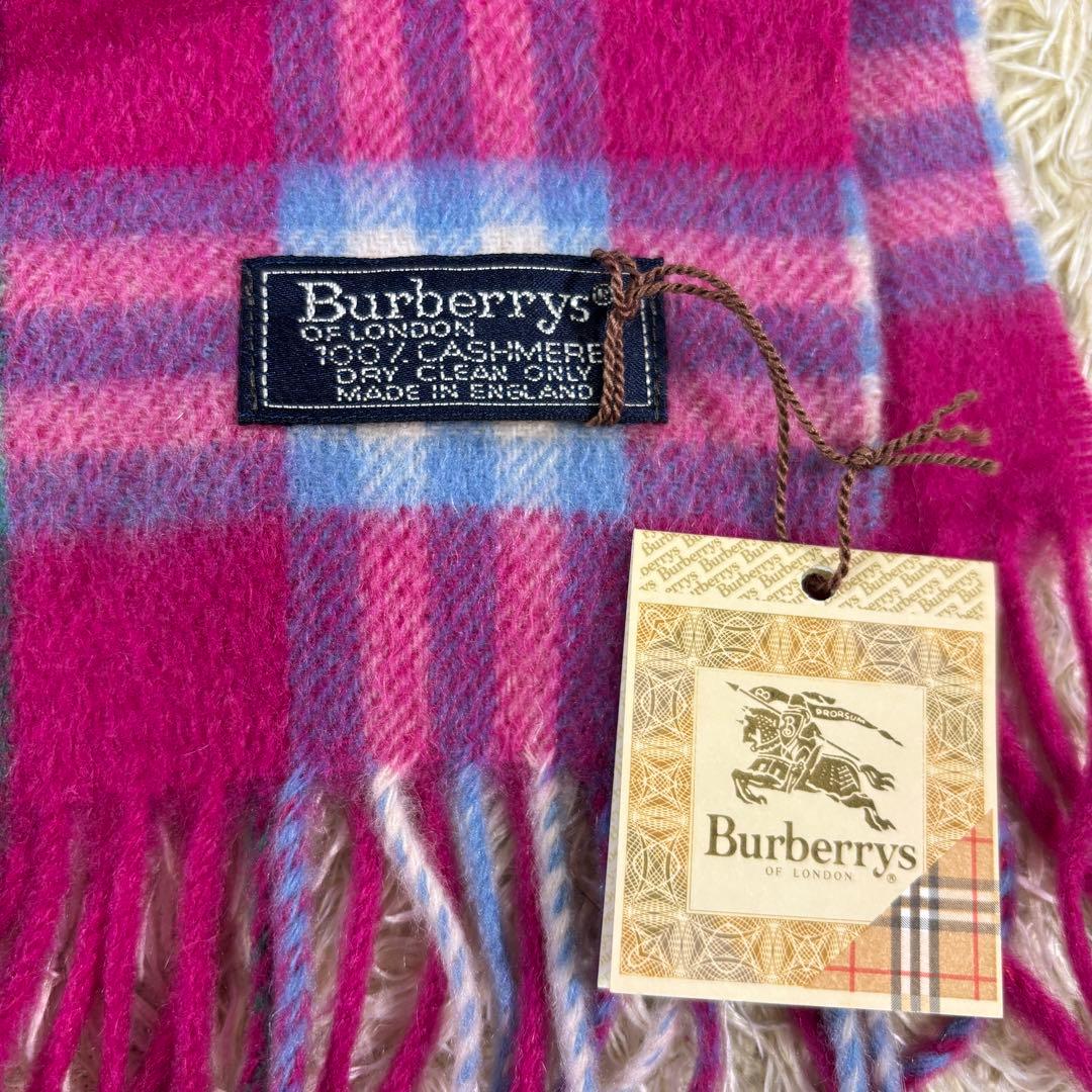 新品タグ付き　バーバリーズ　チェック　カシミヤ100% イギリス製　マフラー