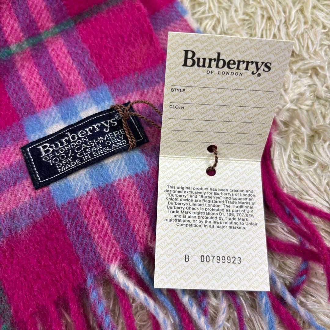 新品タグ付き　バーバリーズ　チェック　カシミヤ100% イギリス製　マフラー