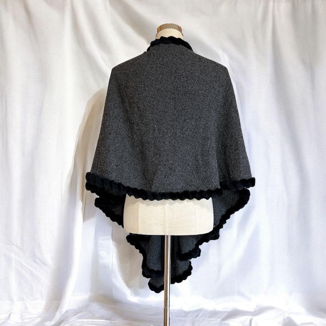 jun ashida ジュンアシダ ポンチョ リアルファー グレー系