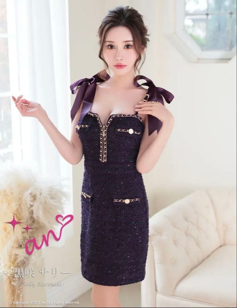 an アン　ドレス　紫　パープル　Mサイズ