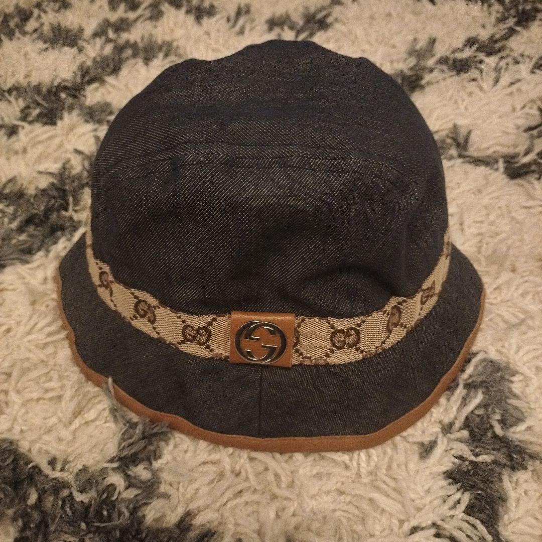 Gucci デニム バケットハット GGロゴ
