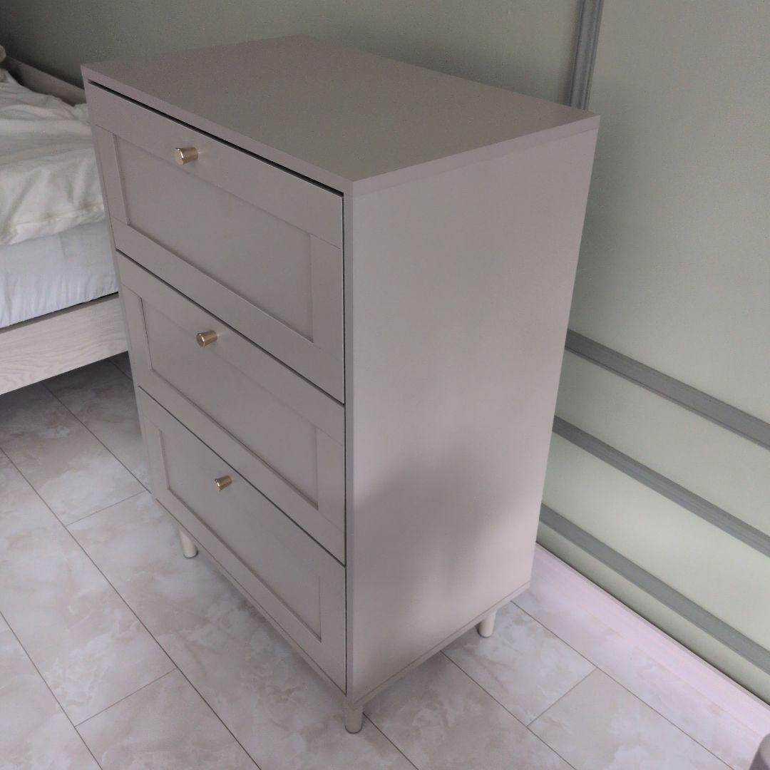 3段チェスト　ベージュ