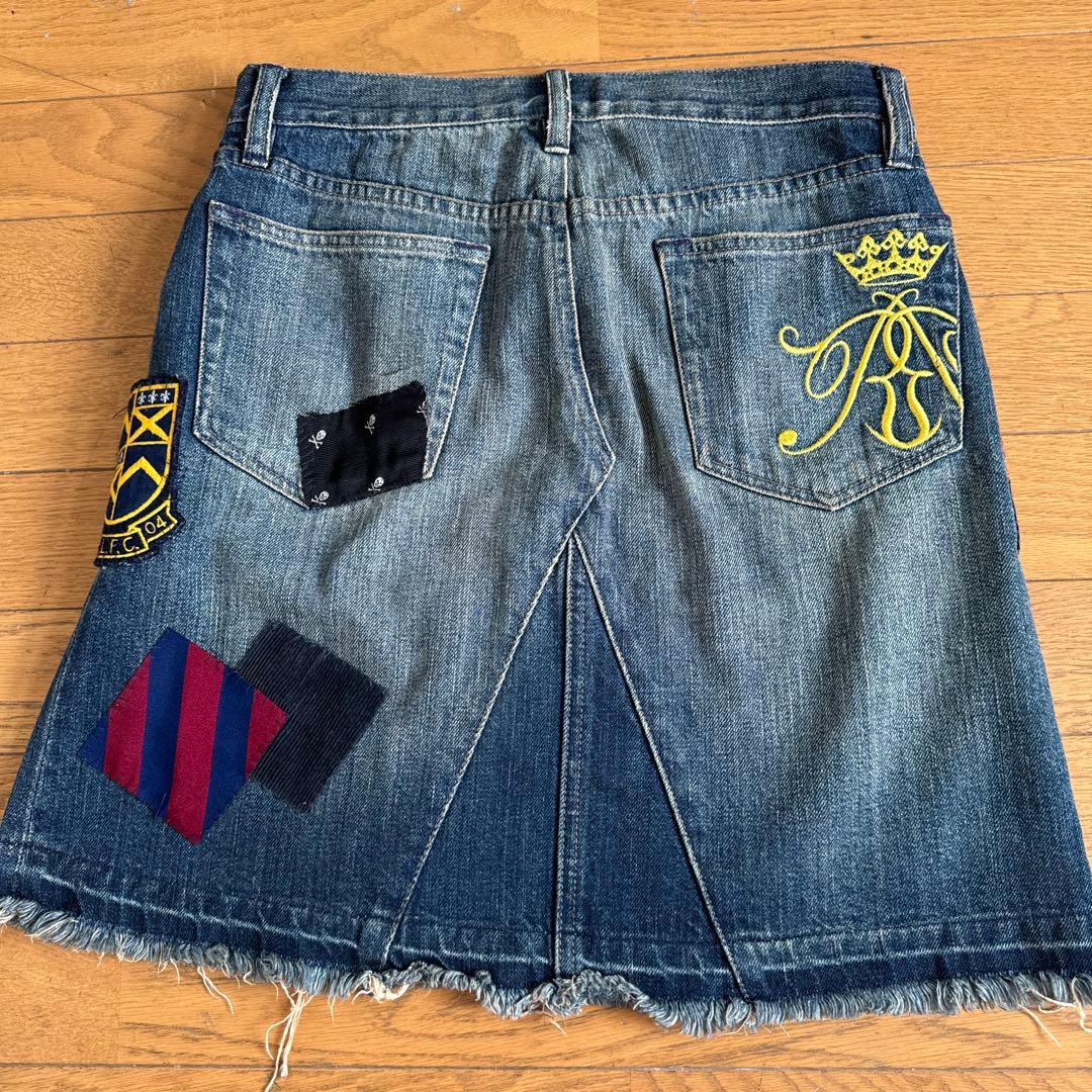 ラルフローレンラグビー RUGBY ワッペン刺繍 デニムスカート 26