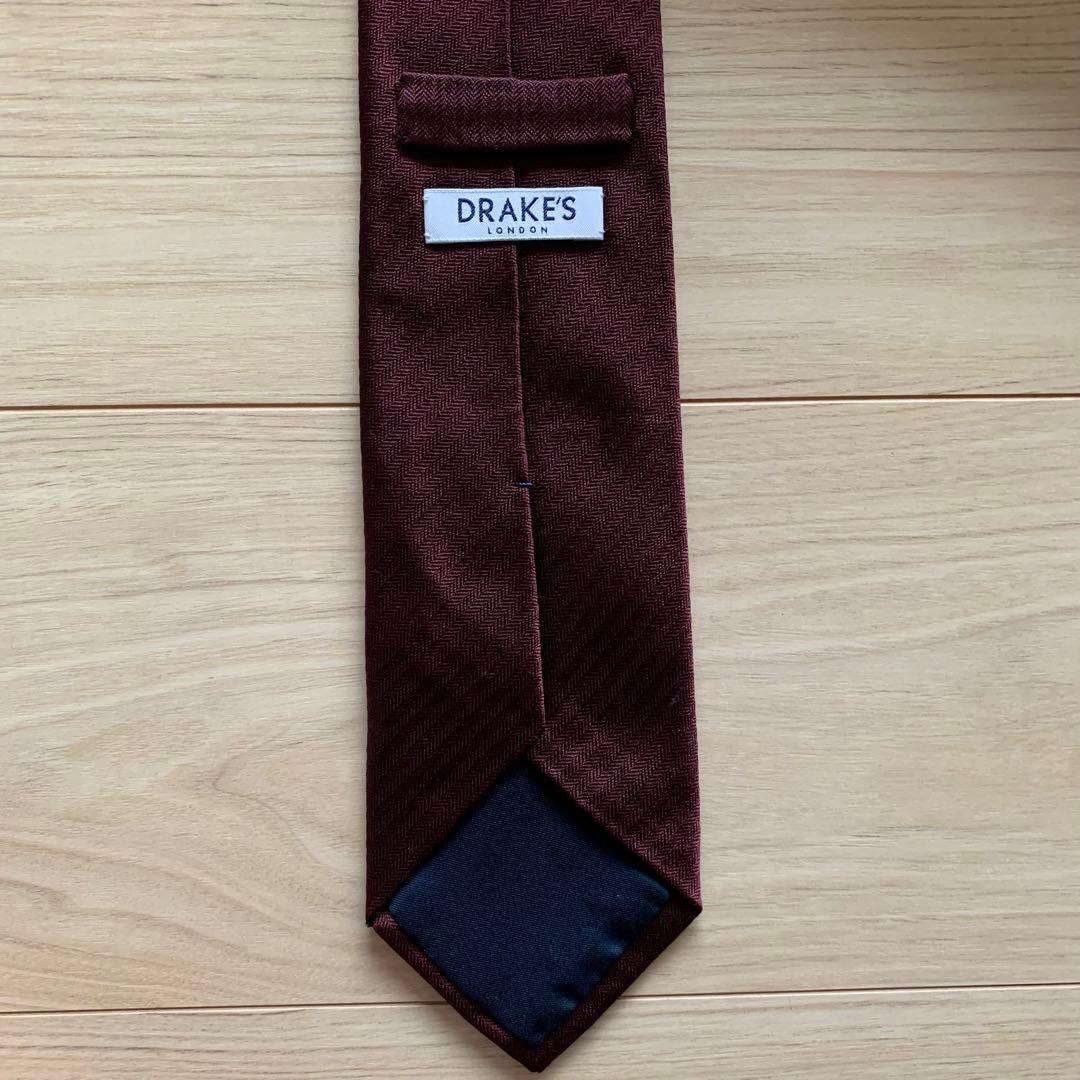 Drake's ドレイクス ネクタイ ボルドー