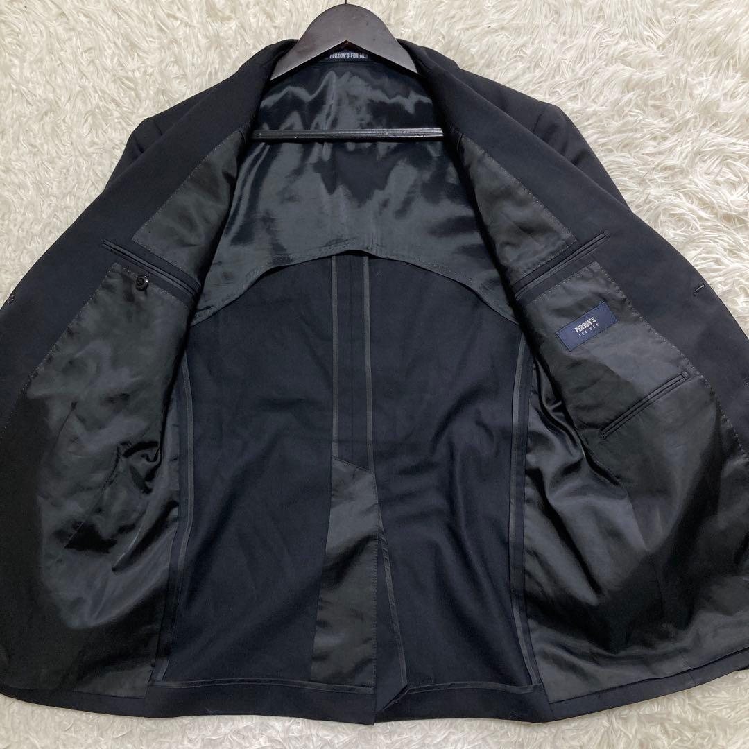 青山 セットアップ スーツ L AB5 3ピース ビジネス ベスト ブラック