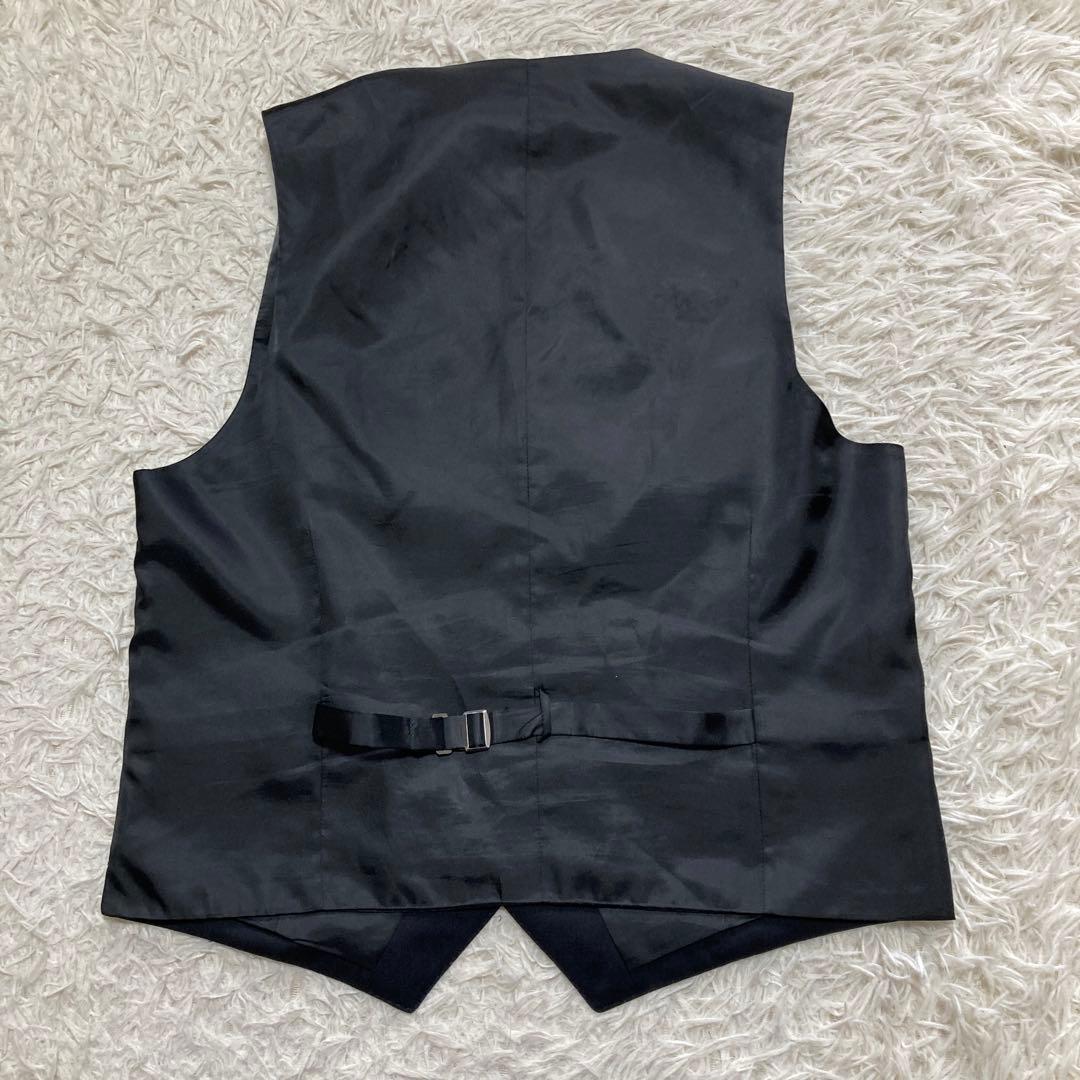 青山 セットアップ スーツ L AB5 3ピース ビジネス ベスト ブラック