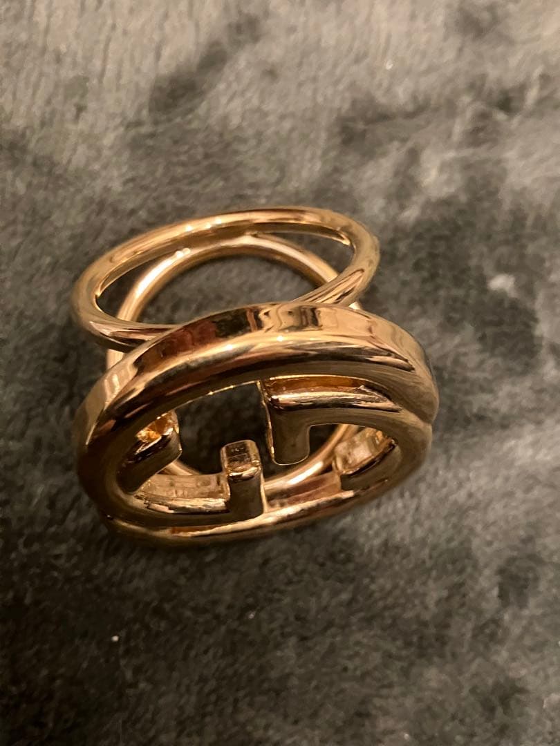 グッチGUCCI スカーフリング インターロッキングG ゴールド