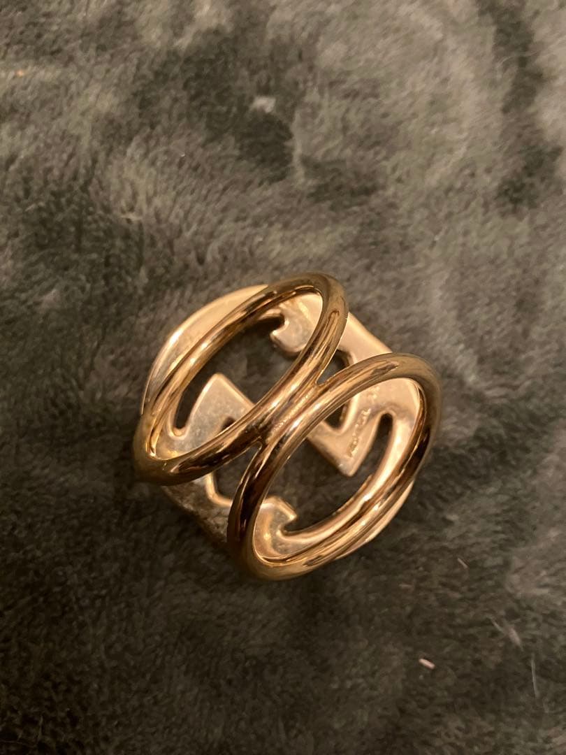 グッチGUCCI スカーフリング インターロッキングG ゴールド