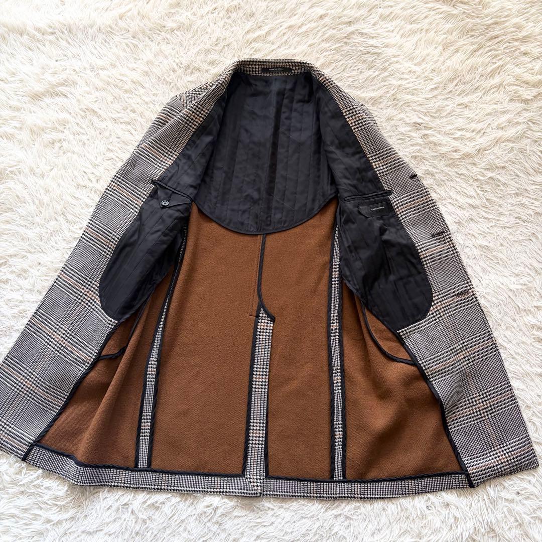 <極美品>TAGLIATORE 新ロゴ ツイード ウール チェスターコート 48