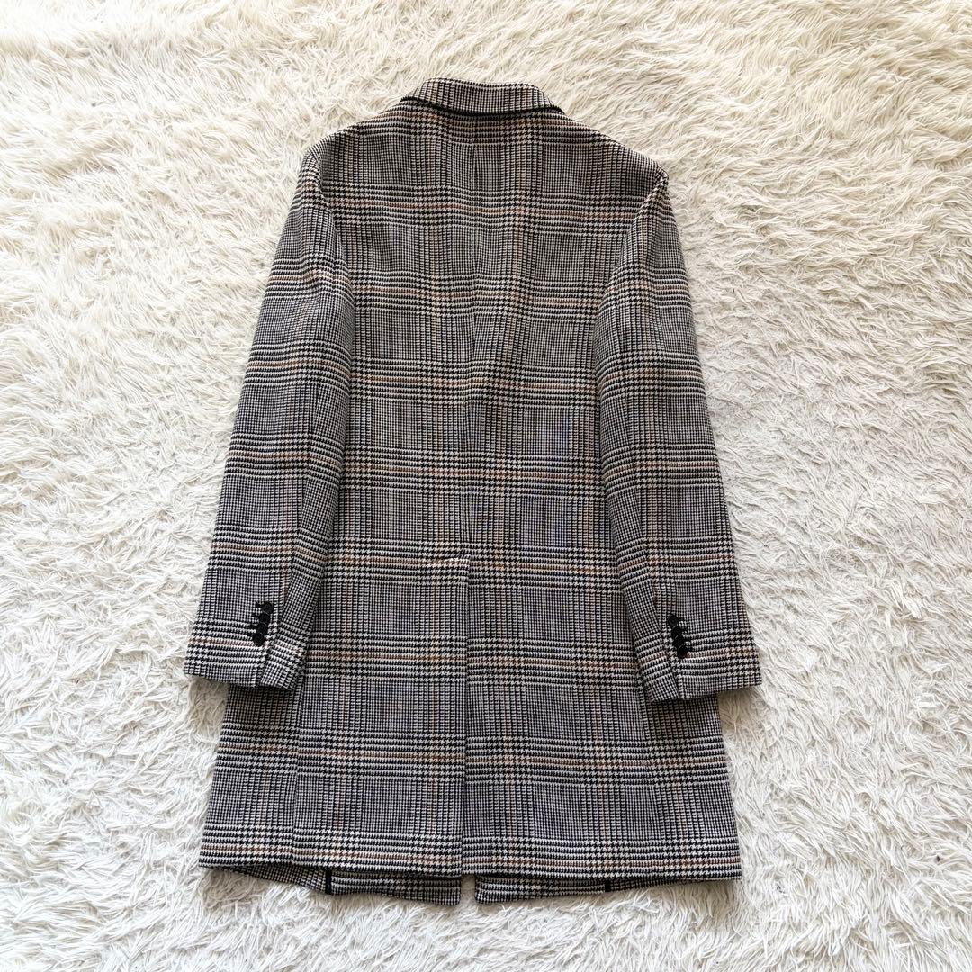 <極美品>TAGLIATORE 新ロゴ ツイード ウール チェスターコート 48