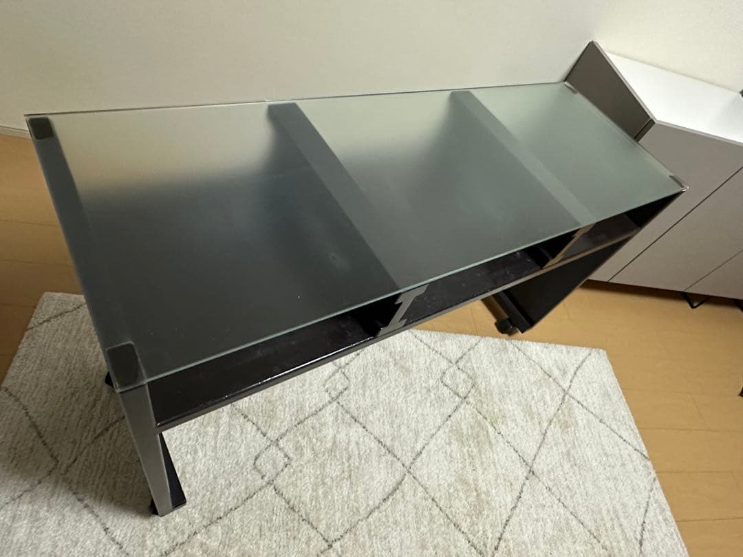 バム フルオーダーテーブル ガラス天板 天板新品 パソコン ネイルデスク