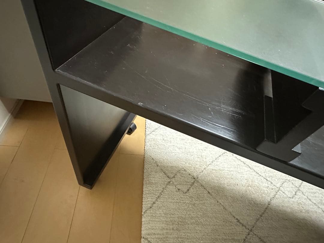 バム フルオーダーテーブル ガラス天板 天板新品 パソコン ネイルデスク