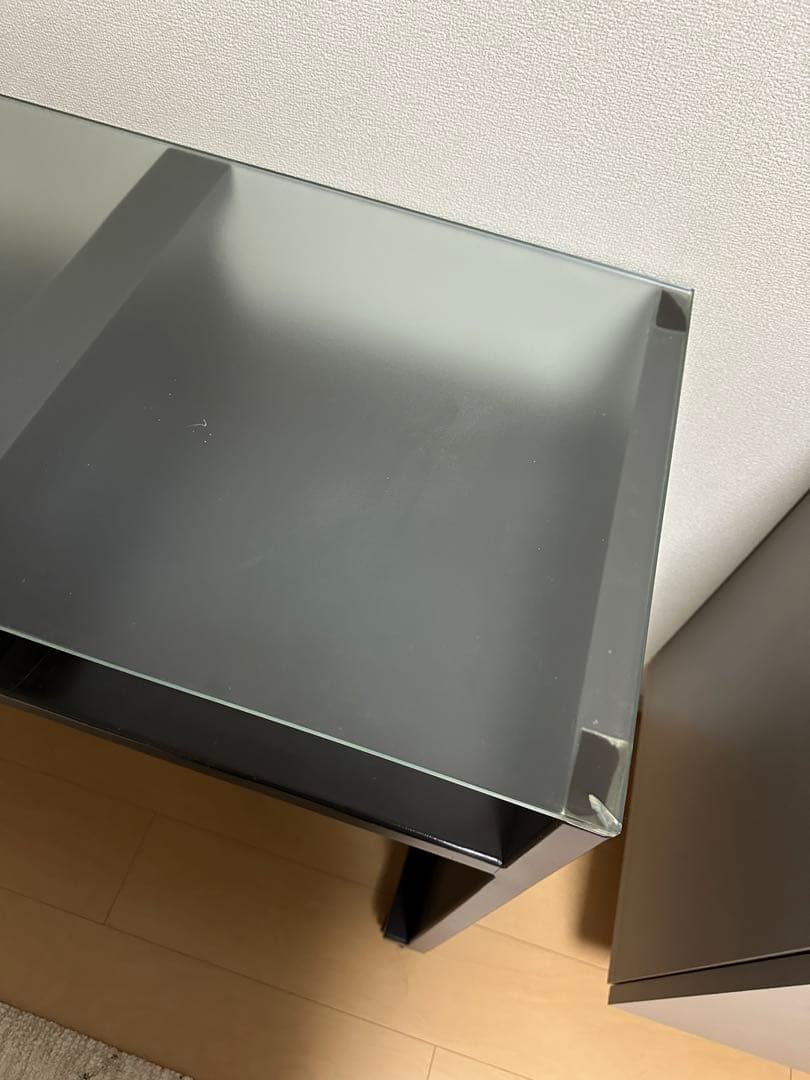 バム フルオーダーテーブル ガラス天板 天板新品 パソコン ネイルデスク